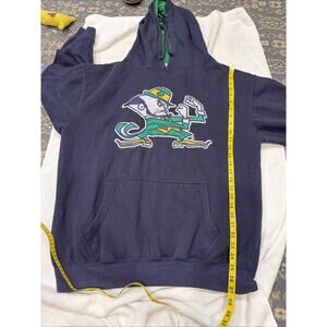 Vintage Notre Dame Hoodie Mens XL Blue 90s College Fighting Irish Sweatshirt